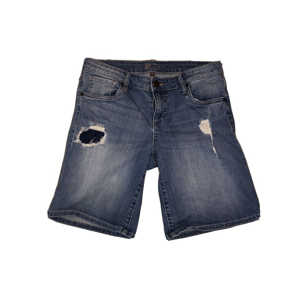KUT From The KLOTH KATY BOYFRIEND Shorts Bermuda Cuffed Distressed Sz 8 ZZ7